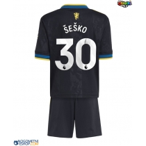 Otroški Nogometni dresi Manchester United Benjamin Sesko #30 Tretji 2025-26 Kratek Rokav (+ Kratke hlače)